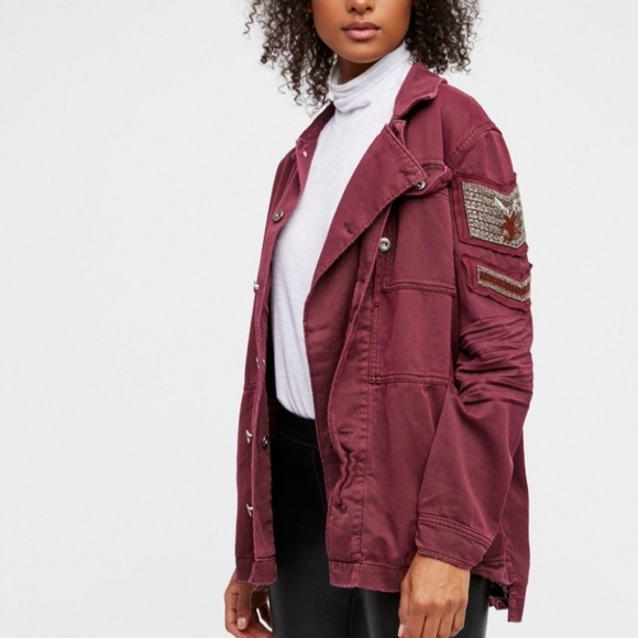 Free people beaded military jacket size L - Picture 8 of 10